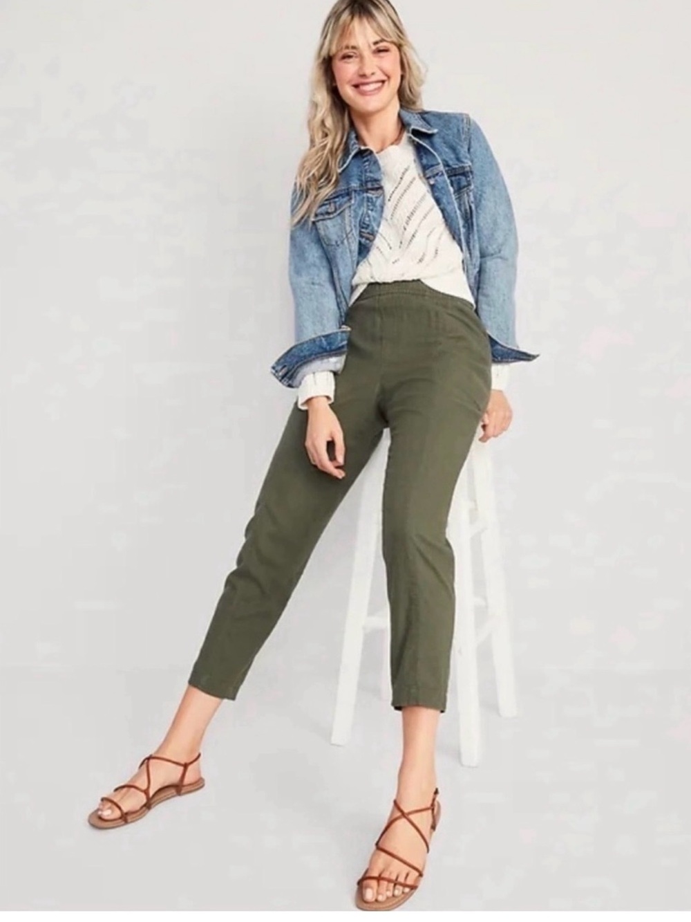 Old Navy Olive Slim Ankle Pants